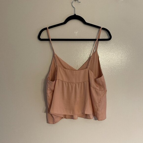 American Eagle Women L Peach Spaghetti Straps V-Neck Crop Babydoll Tank Top NWT - Picture 9 of 9